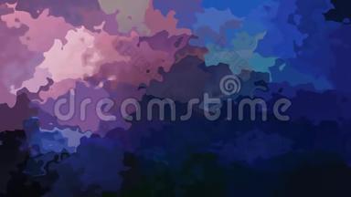 动画闪烁彩色背景无缝环视频-水彩花效果-深蓝色淡紫色淡紫色co